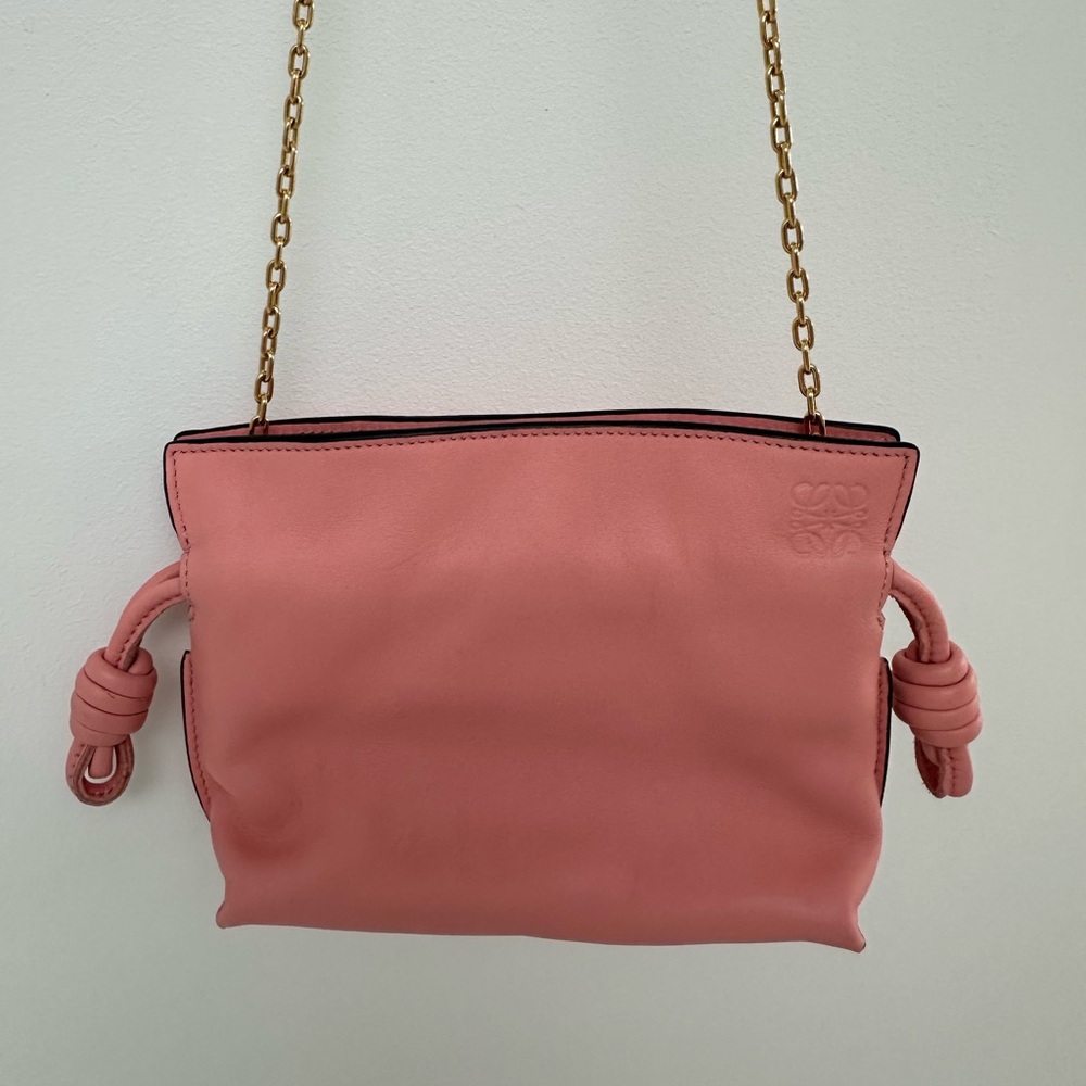 Loewe Soft Pink Shoulder Bag with Gold Chain